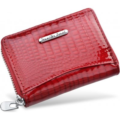 jennifer jones pouzdro na karty a vizitky přírodní lakovaná kůže červená – Zboží Živě