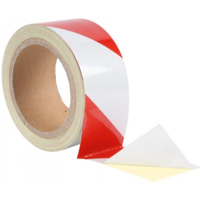 Durafix DR5 výstražná samolepící páska levostranné šrafování 50 mm x 1 m červeno-bílá 10939 – Zboží Dáma