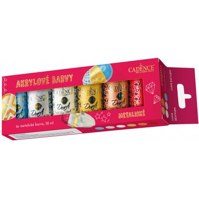 Sada akrylových barev Cadence Metalické 6 x 30 ml – Zboží Dáma