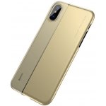 Kryt BASEUS pro Apple iPhone X - plastový / gumový - zlatý / zlatě průsvitný – Zboží Živě