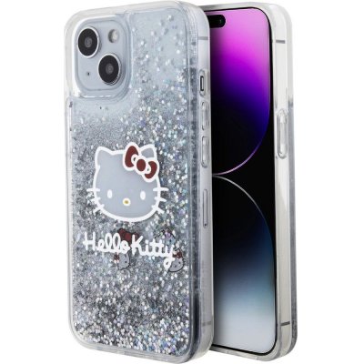 Hello Kitty Liquid Glitter Electroplating Head Logo iPhone 15, čiré – Zboží Mobilmania