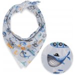 Biante Dětský bavlněný šátek Sandra SA-673 Podmořský svět modrý – Zboží Dáma