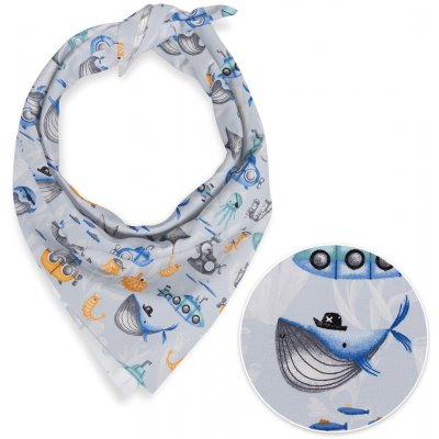 Biante Dětský bavlněný šátek Sandra SA-673 Podmořský svět modrý – Zboží Dáma