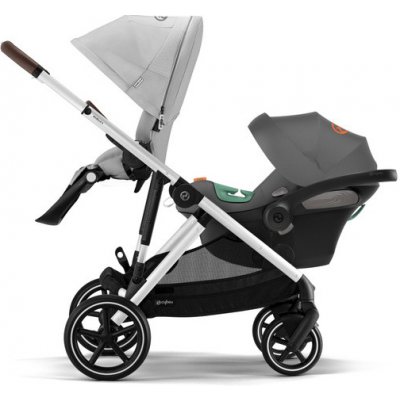 Cybex Gazelle S Rám Stříbrný + Cybex Aton S2 i-Size Autosedačka 0-13kg Lava Grey + Adaptéry 2023 – Zboží Mobilmania