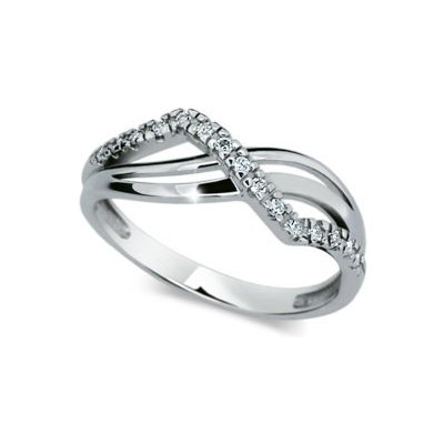 Gemmax Jewelry Zlatý trojřadý prsten se zirkony GLRCB 10551