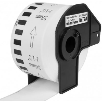 Páska PrintLine kompatibilní s Brother DK-22225 Páska, pro tiskárny štítků, kompatibilní s Brother DK-22225, pro Brother QL, papírová role, 38mm x 30,48m, bílá PLLB18 – Zboží Mobilmania