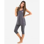 Gina 19078P 3/4 kalhoty s potiskem tm. šedá pleťová – Zboží Dáma