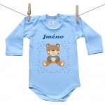 Boodyy Modré body s dlouhým rukávem s medvídkem pro chlapečka – Hledejceny.cz