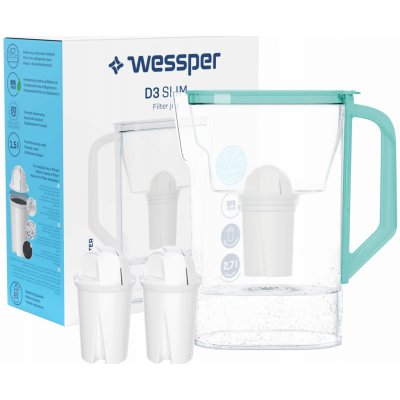 Wessper D3 Slim Aquaclassic 2,7 l mincovní do chladničky + 3x Wessper Aquaclassic filtrační patrona – Zbozi.Blesk.cz