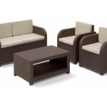 Keter set stůl + křeslo + podnožka California cappuccino 231730 – Hledejceny.cz