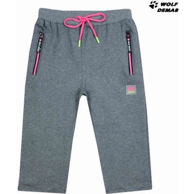 Kugo dívčí 3/4 tepláky JT5949 šedé – Zboží Dáma