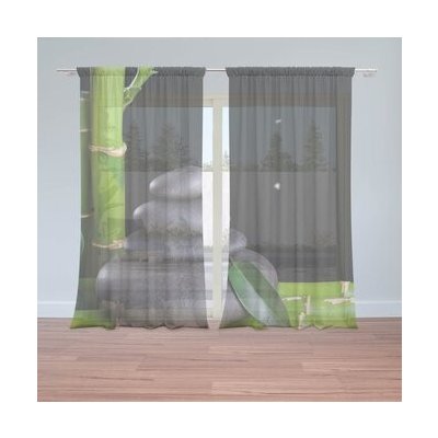 Sablio Záclony Bambus a kameny: 2ks 150x250cm – Hledejceny.cz