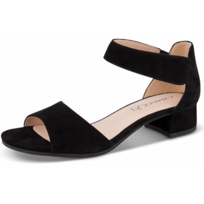 Caprice dámské semišové sandále na podpatku 9-28212-24 černé – Zboží Mobilmania