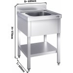 G.Gastro Dřezová skříňka PREMIUM - 600x600 mm - se spodem - 1 dřez uprostřed - 2990 – Hledejceny.cz