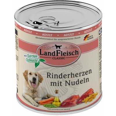 LandFleisch Dog Classic hovězí srdce s nudlemi 6 x 0,8 kg – Hledejceny.cz