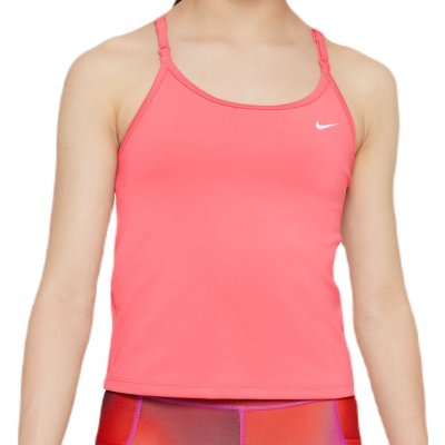 Nike Girls DriFIT Indy Tank Sports Bra sea coral/white – Zboží Dáma
