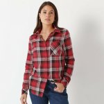 Flanelová kostkovaná košile švestková/růžová – Zboží Dáma