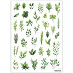 MINIMEE Papírové samolepky v aršíku A5 zelené listy – Zboží Dáma