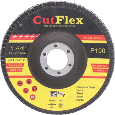 brúsny kotúč lamelový na oceľ a nerez, 125x22,2 zrno 100 – Sleviste.cz