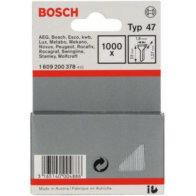 Hřebíky do sponkovačky, typ 47, 1,8 x 1,27 x 23 mm 1000 ks Bosch Accessories 1609200378 – Zbozi.Blesk.cz