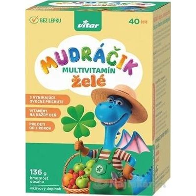 Vitar Mudráčik multivitamínové želé pro děti mix příchutí jablko jahoda a mango 40 ks – Hledejceny.cz