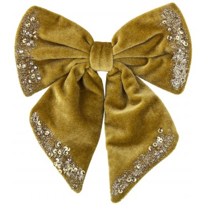 Bloomingville Vánoční dekorace mašle Ruby Gold, červená barva, zlatá barva, textil – Hledejceny.cz