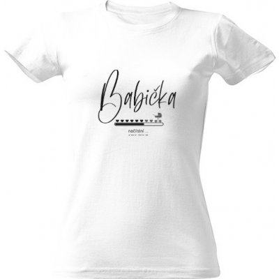 Tričko s potiskem Babička načítání dámské Bílá – Sleviste.cz