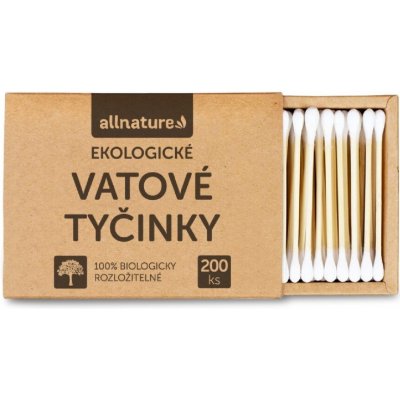 Allnature Ekologické vatové tyčinky 200 ks – Zboží Dáma