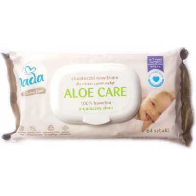 Dada vlhčené ubrousky 100% bavlna 64 ks Aloe care – Sleviste.cz