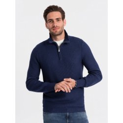 Ombre Clothing pánský svetr s límcem tmavě modrý