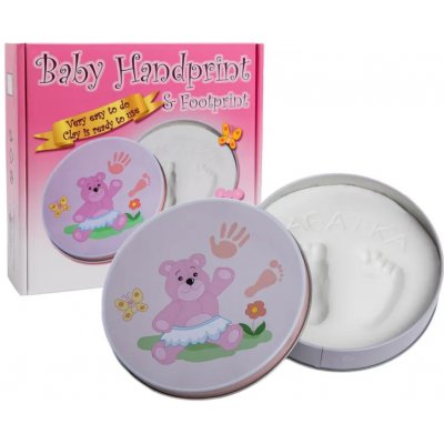 Tiny Memories Sada na otisky nožiček či ručiček v plechovce, dárková sada pro holčičku, růžová – Sleviste.cz