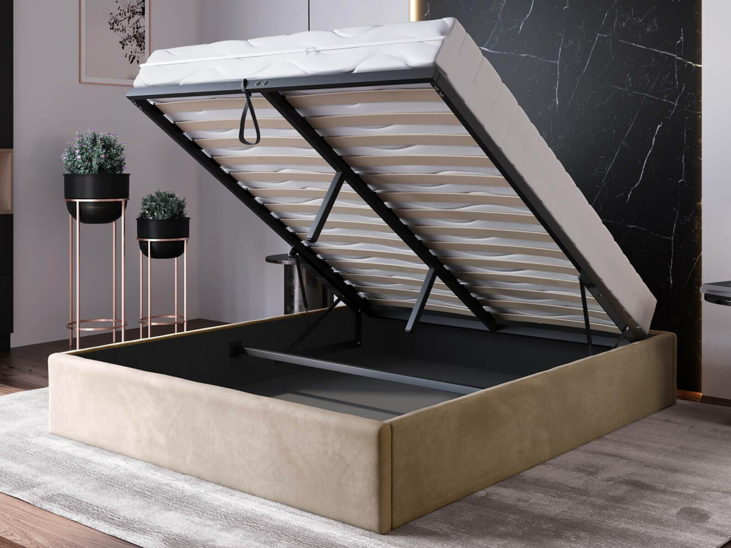 Ami Nábytek Box Line s úložným prostorem bez čela Hnědá Velvet
