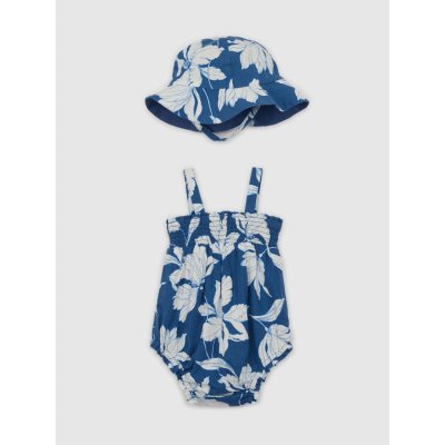 GAP Baby lněné body s kloboukem Modrá Modrá – Hledejceny.cz