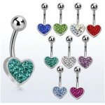 Piercingate piercing do pupíku srdíčko PBP00280 černá – Zboží Dáma