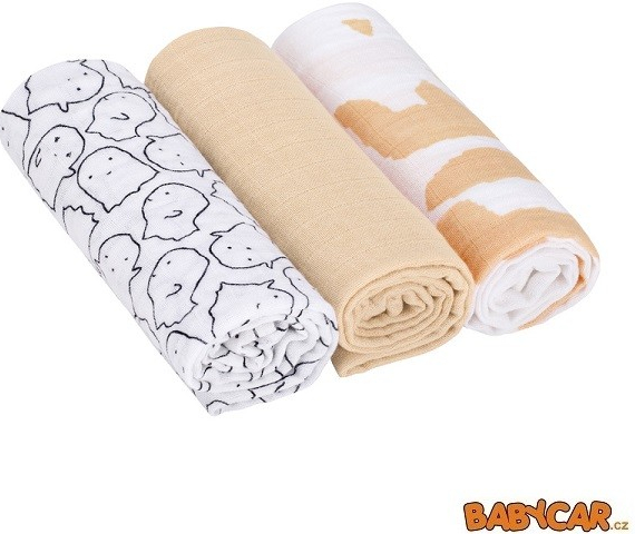 LÄSSIG bavlněné pleny SWADDLE BLANKET 85 x 85 cm Little Spookies Peach