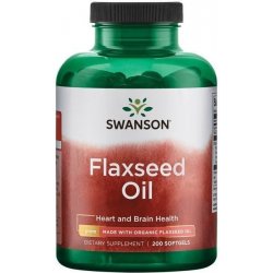 Swanson Lněný Olej Flaxseed Oil 1000 mg 200 kapslí