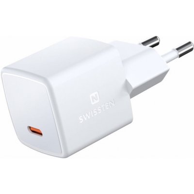 Nabíječka cestovní SWISSTEN GaN USB-C (PD), 33W, bílá – Zbozi.Blesk.cz