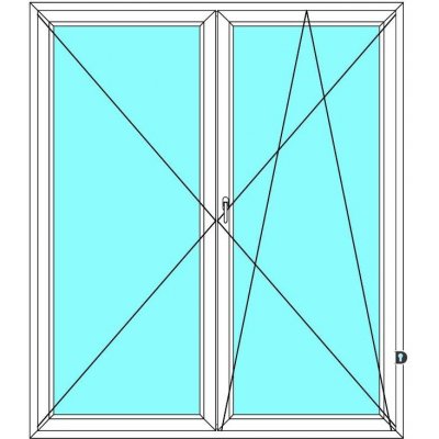 Ekosun Balkónové dveře Ekosun 6 Dvoukřídlé bez sloupku štulp Bílá - Bílá 190 x 200 cm – Hledejceny.cz