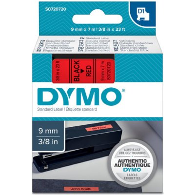 Dymo 40917 černý tisk/červený podklad, 7m, 9mm – Zboží Mobilmania