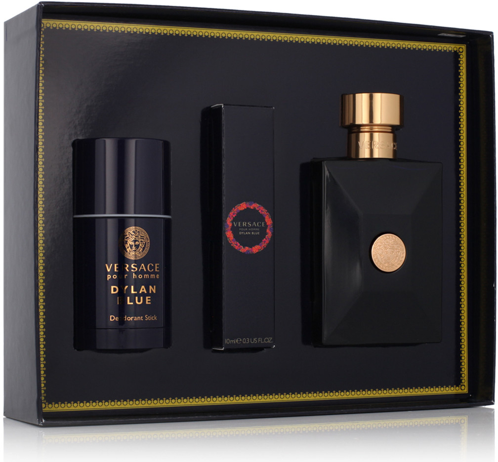 Versace por Homme Dylan Blue EDT 100 ml + EDT 10 ml + deostick 75 ml dárková sada