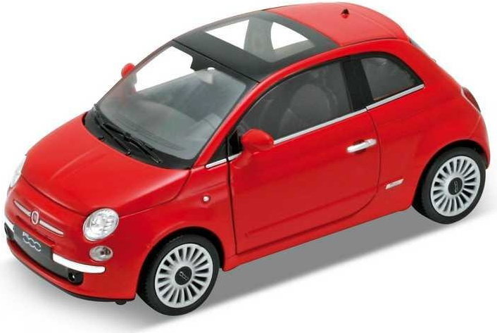 Welly 2007 Fiat 500 A4 červený 1:24