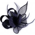 Stoklasa Fascinátor / brož květ s peřím 4 modrá tmavá – Zboží Dáma