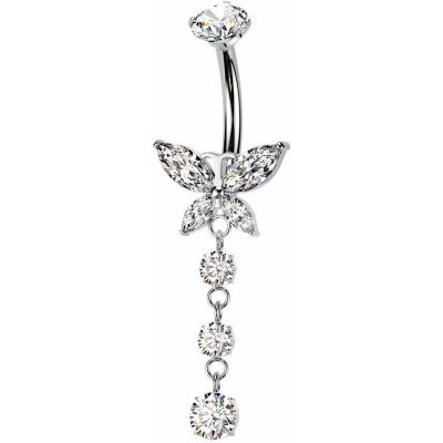 Šperky4U Piercing do pupíku motýlek TIT1595 – Hledejceny.cz