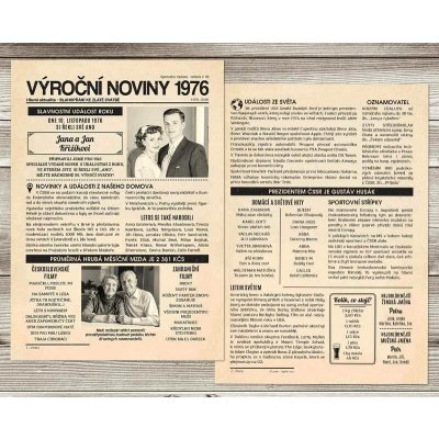 Dárek ke zlaté svatbě: Noviny k výročí svatby 1976 – Zboží Mobilmania