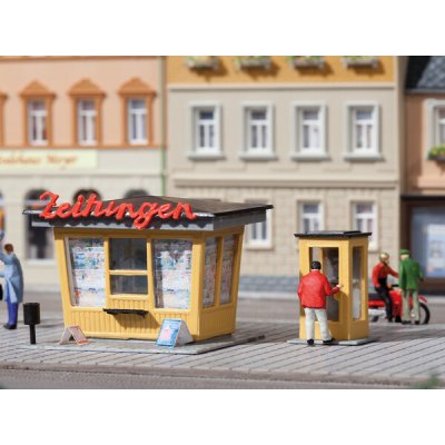 Auhagen Novinový kiosek s telefonní budkou H0 TT 12340 – Zboží Dáma