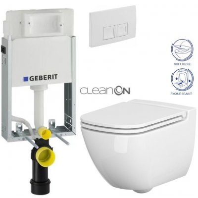 Geberit KOMBIFIX Basic tlačítko DELTA 50 Bílé WC CERSANIT CASPIA + SEDÁTKO 110.100.00.1 50BI CP1 – Zbozi.Blesk.cz