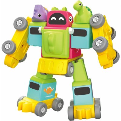 KIDS WORLD MALÝ KUTIL 2 v 1 Vláček s dinosaury a robot šroubovací stavebnice – Hledejceny.cz