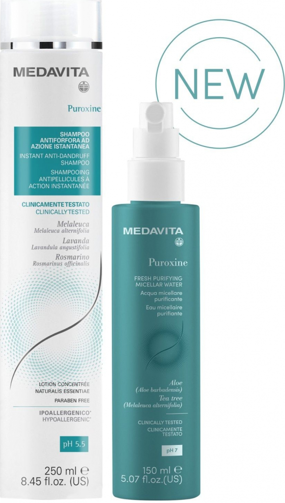 Medavita Puroxine šampón 250 ml + micelární voda 150 ml kosmetická sada proti lupům