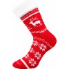Boma Norway teplé ponožky norský vzor červené