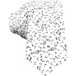 Bílá kravata Hudební klíč a noty – Zboží Mobilmania